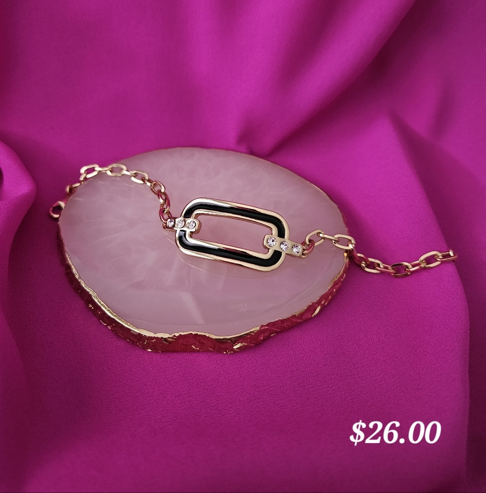 Elegant Gold Chain Bracelet with Crystal Accents